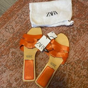 Zara Leather Flats